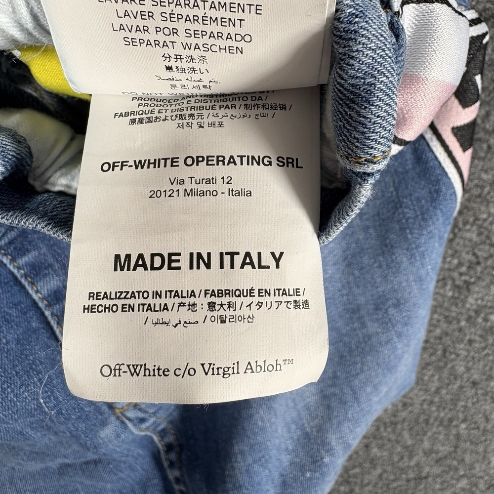 $623 Off White Kids Girl's Blue Logo-Stripe‎ Denim Skirt Size 6 - Picture 9 of 13